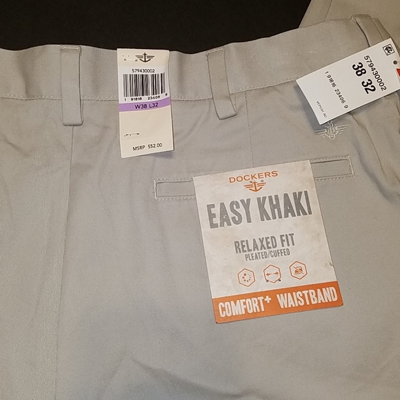 NWT DOCKERS EASY KHAKI relaxed fit pleated pants - Picture 6 of 7